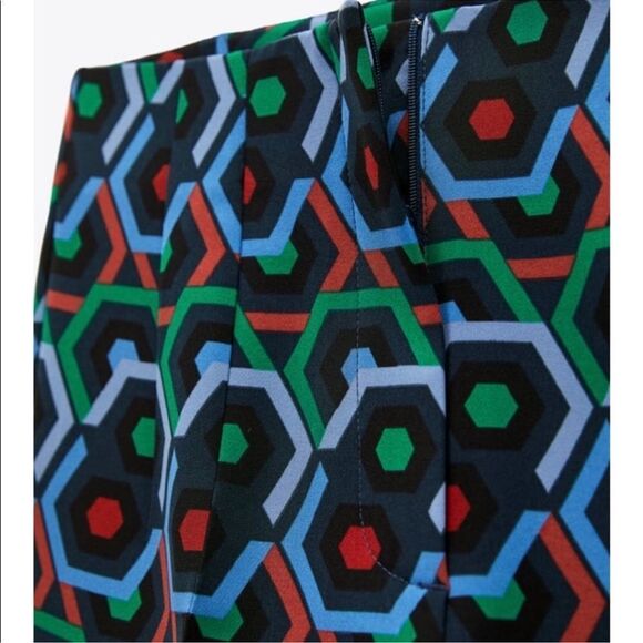 Zara geometric print flared pants - Picture 4 of 7